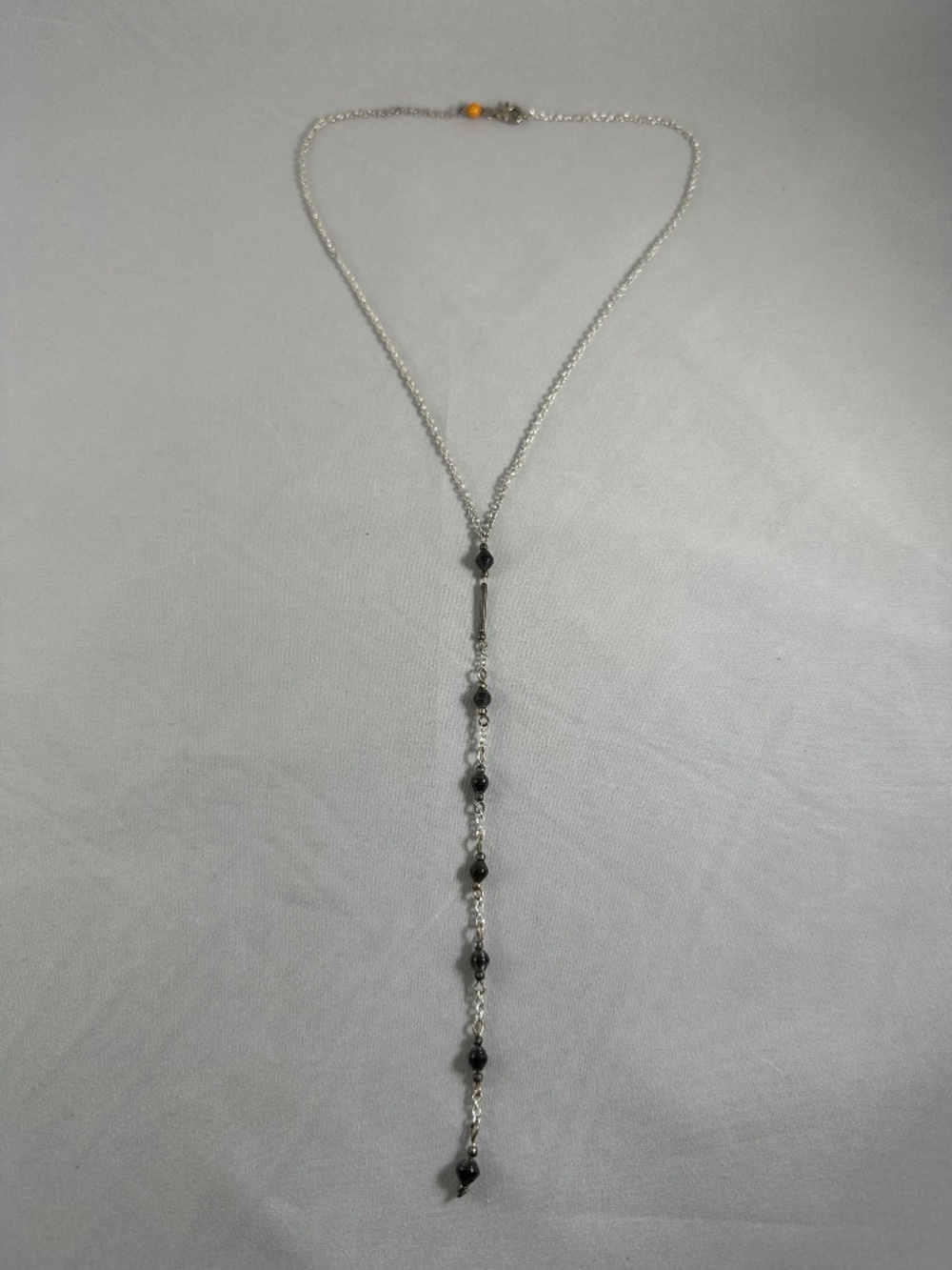 Landmine Design “The Evy” 7-Bead 26" Black & Silver Necklace
